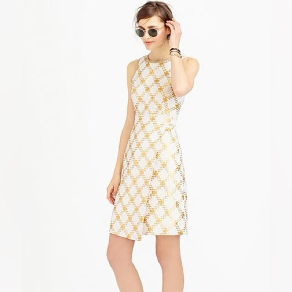 Vintage 2015 J Crew NWT $595 Collection Metallic Tweed Wrap Skirt Dress